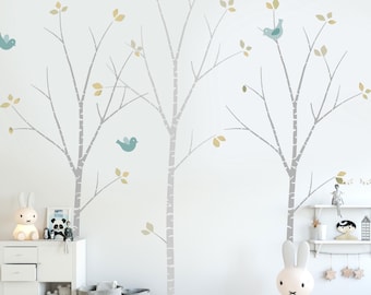 Birch Trees Stencil Pack - Large Wall Stencils - Nursery Wall Stencil - Birch Tree Wall Stencil Pack - Reusable Wall Stencils 10691XL