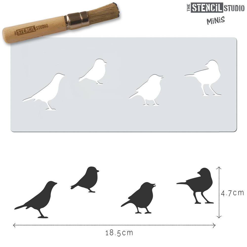 Birds Border Stencil Stencil Minis From the Stencil Studio. Etsy UK