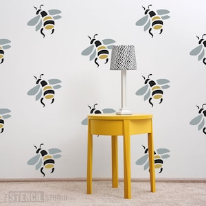 Bee Stencil - Bumble Bee Stencil from The Stencil Studio. Reusable shabby chic stencils for home decorating and crafts 10951
