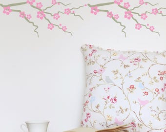 Cherry Blossom Branch Stencil - Reusable Floral Wall Decor - Floral Stencil Design - Reusable Stencil - 10035