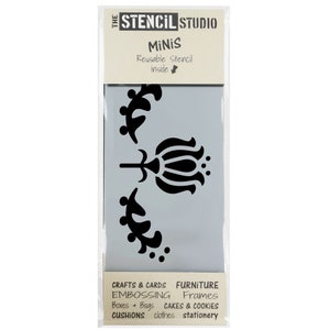 Tulip Border - Stencil MiNiS di The Stencil Studio. Pratici piccoli stencil riutilizzabili per l'arredamento della casa e l'artigianato. Facile da usare. 10846