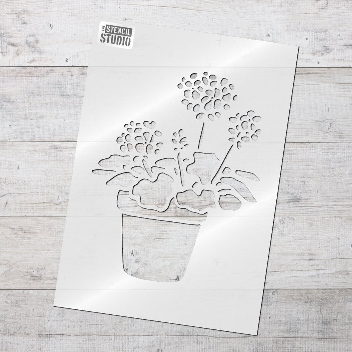 Geranium Flower Pot Stencil From the Stencil Studio. Floral Stencils ...