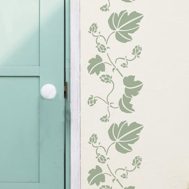 Hops Vine Stencil Leaves Stencils for Walls Leaf Stencil Etsy