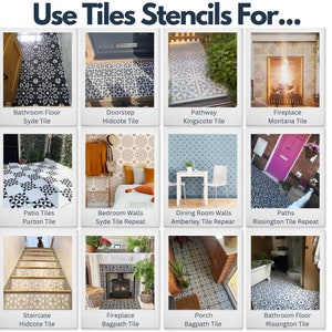 Mosaic Tile Stencil Tile Stencils for Floors, Walls & Patios Tile Makeover Stencils For Bathroom, Kitchen and Garden Tiles 11136 image 6