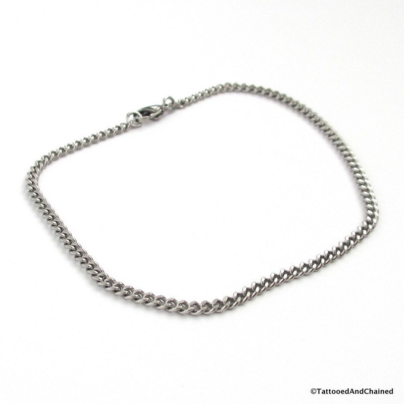 Stainless Steel Anklet 3mm Curb Chain Anklet or Bracelet for - Etsy