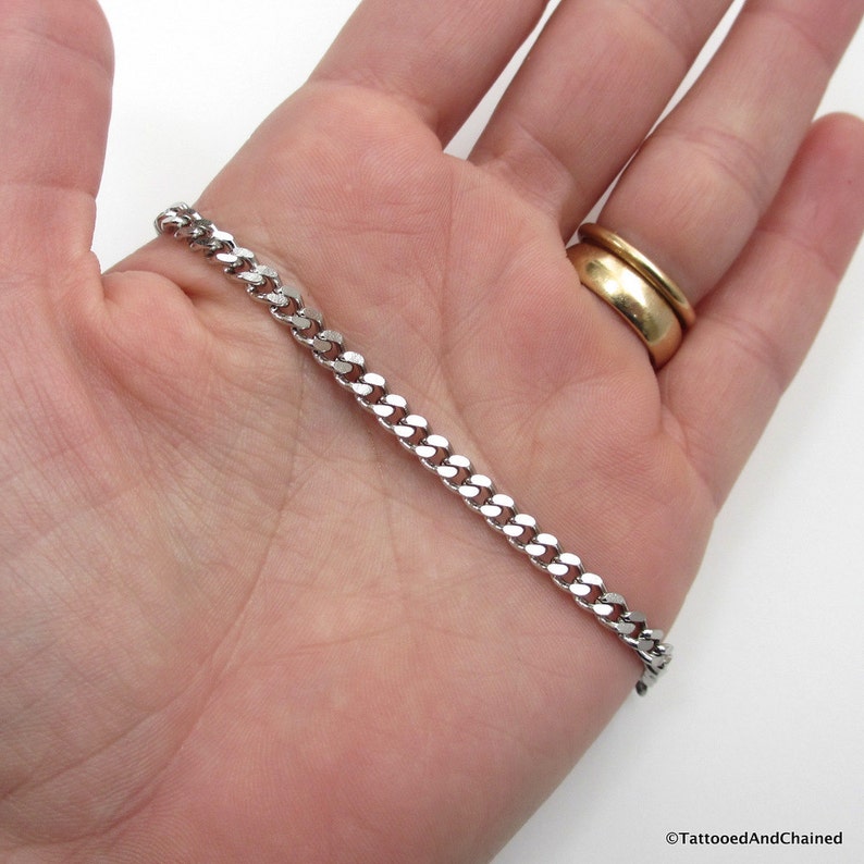 Stainless Steel Chain Anklet 4mm Curb Chain Anklet Ankle Etsy