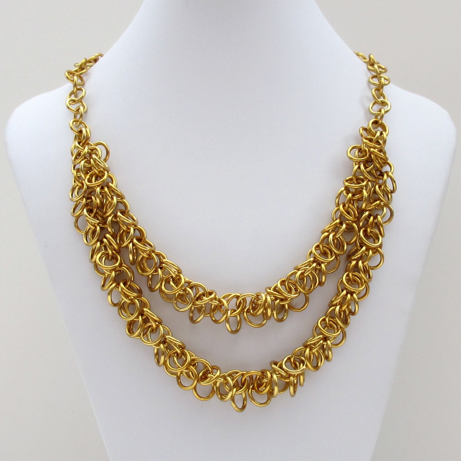 Clearance 40 off Chain mail shaggy loops necklace in gold