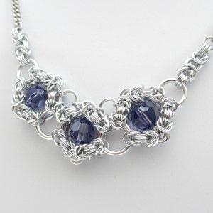 Tanzanite crystal chainmail necklace image 2
