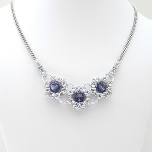 Tanzanite crystal chainmail necklace image 3