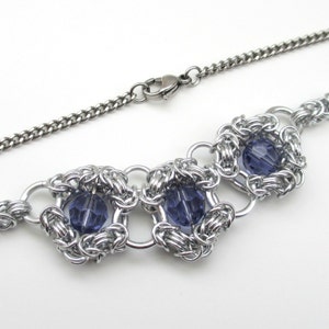 Tanzanite crystal chainmail necklace image 5
