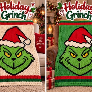 Holiday Grinch Chunky Knit Blanket Pattern
