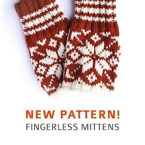 PATTERN! Fingerless mittens, knit your own Autumn favourite! Two patterns, choose your style! English and Norwegian PDFs