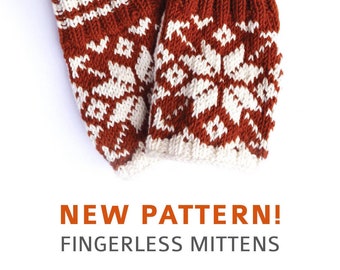 PATTERN! Fingerless mittens, knit your own Autumn favourite! Two patterns, choose your style! English and Norwegian PDFs