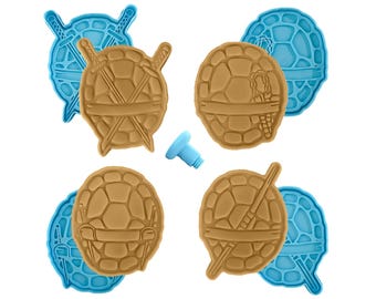 Schildkröte Ausstechform und Stempel 4er Set – Geprägte Schildkröte Kekse – Geburtstagsparty Backform