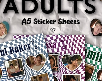 Hojas de pegatinas A5 para adultos (Samir, Paul Baker, Issa, Anton, Billie)