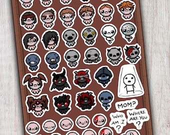 Binding of Isaac A5 Sticker Sheet
