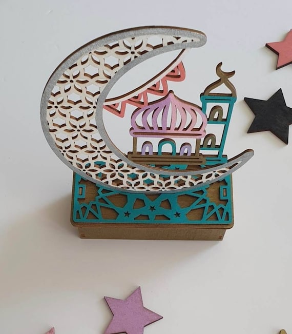 ISLAMIC ART: Moon Mosque Wooden LED Lantern
