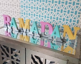ISLAMIC ART: 'Pastel Pretty' Ramadan Decor Standing Letters