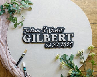 3D Wooden Guestbook Alternative, Wedding Guest Book Sign
