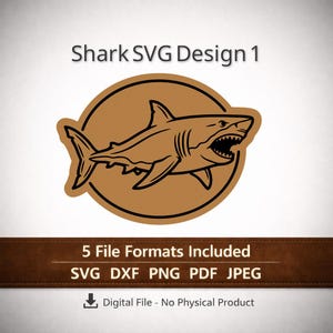 Shark SVG | Leather Hat Patch Template | Laser Engrave Clipart | Digital Download | Glowforge Cricut xTool Cut File