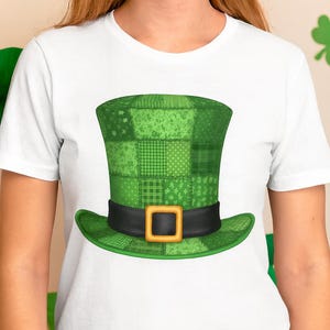 Grandmacore St Patricks Day PNG | Vintage Patchwork Hat Clipart