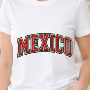 Mexico Varsity Patch PNG - Embroidered Tricolor Arch Clipart