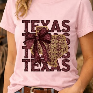 Texas staplad glitter PNG | Rödbrun guld blommig karta rosett sublimering digital nedladdning