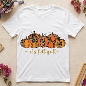 It's Fall Y'all Leopard Pumpkins PNG Clipart