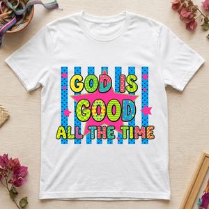 God Is Good Retro Star Patchwork PNG Clipart