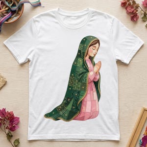Patchwork Virgen de Guadalupe Pink Green PNG Clipart
