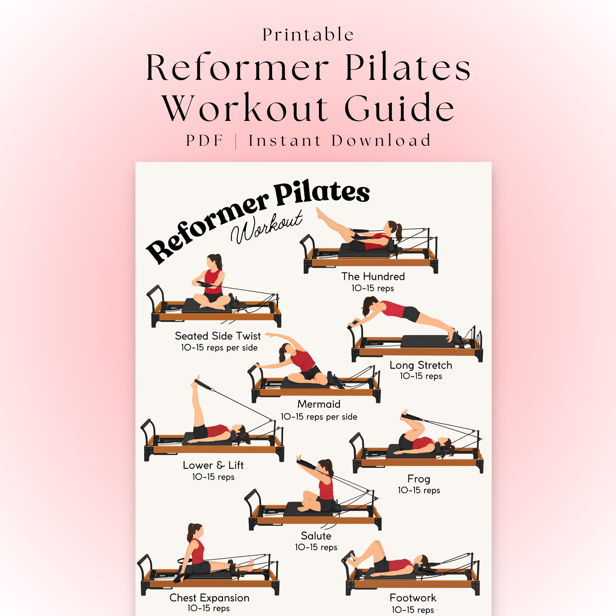 Pilates Reformer Exercise Chart Pdf AeroPilates Wall Chart | 32