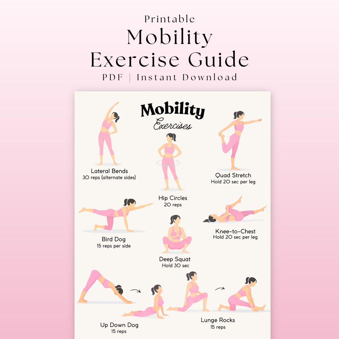 Printable Mobility Mobility Routine | Printable Workout Plan | Mobility Exercises | Low ...