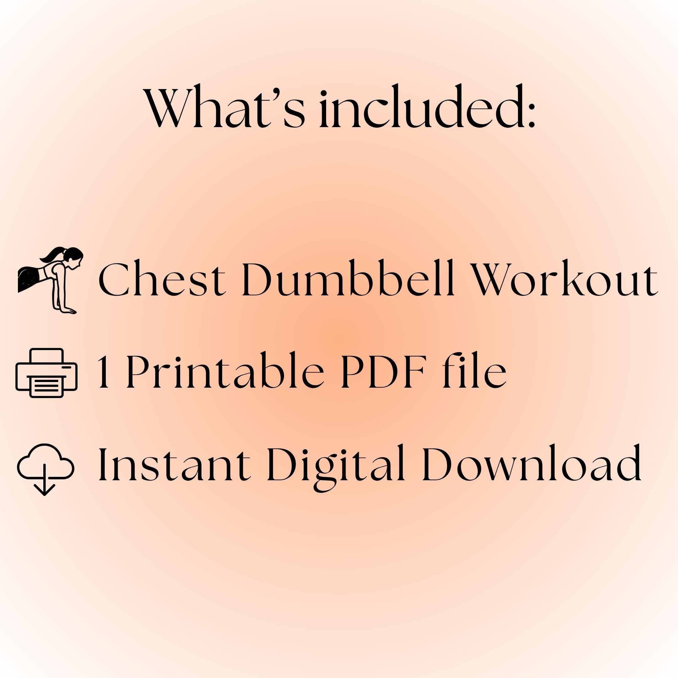 Chest Dumbbell Workout Poster | Printable Exercise Chart | Upper Body ...