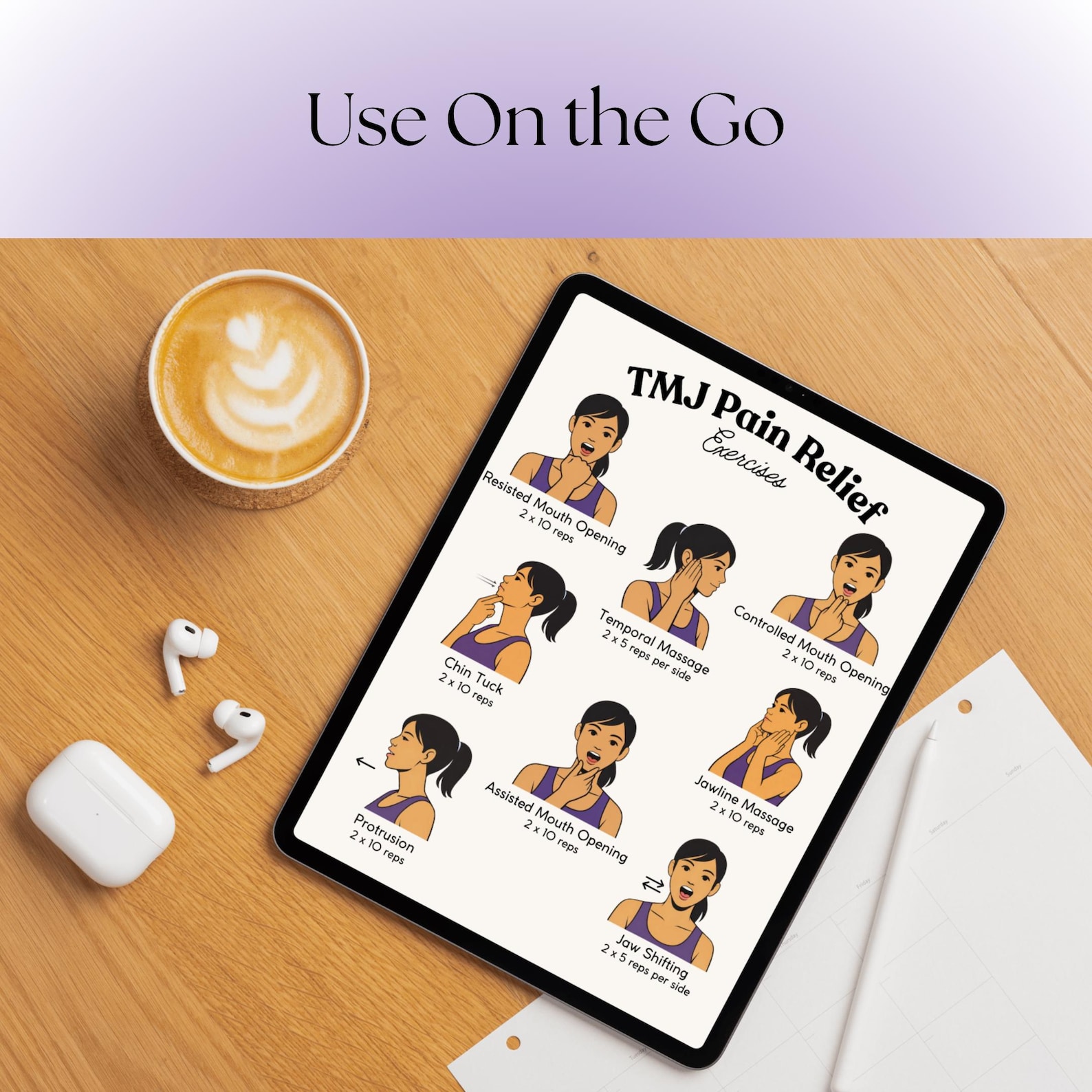 Printable Tmj Ruler TMJ Pain Relief Exercises PDF | Printable Mobility Chart for Jaw Pain ...