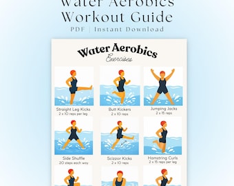 Water Aerobics Class Ideas | Group Water Exercise PDF | Aquatic Fitness Printable | Pool Exercises for Adults | Aqua Aerobics, Water Fitness