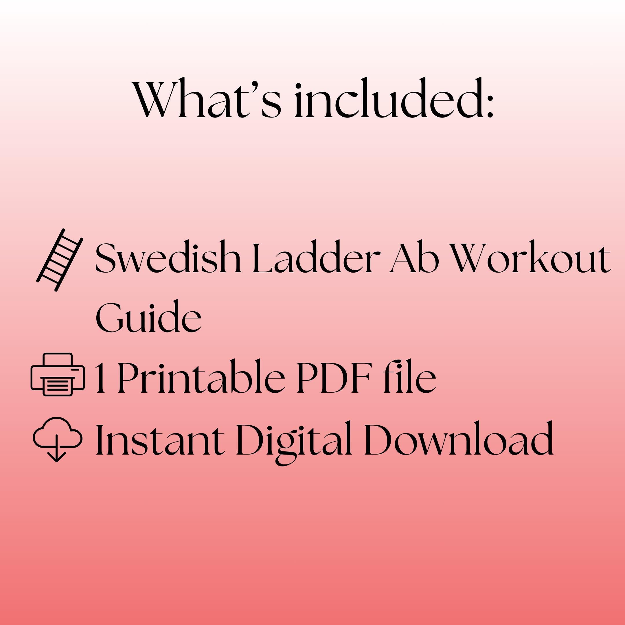 Swedish Ladder | Printable Core Workout | Swedish Ladder Workout | Ab ...