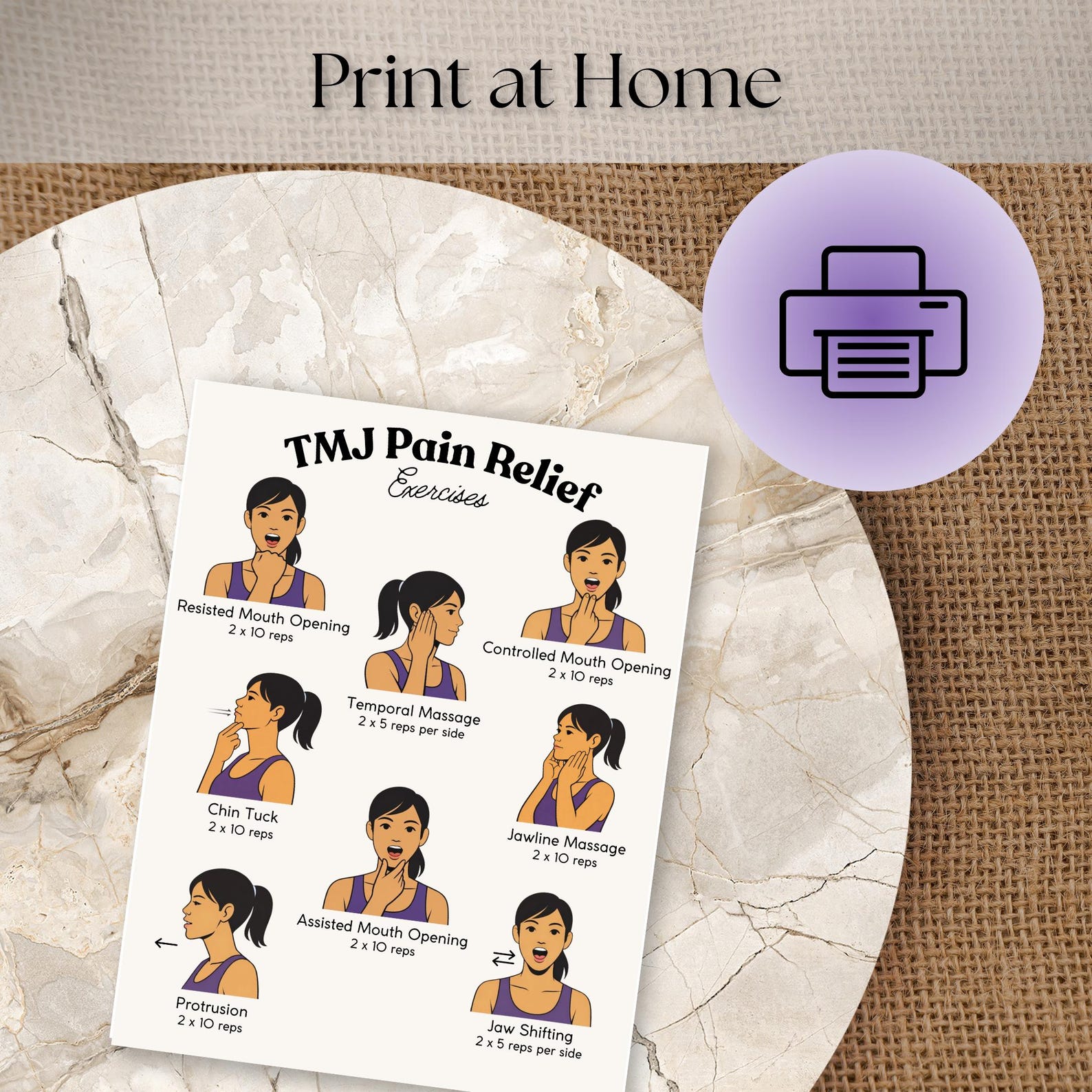 Printable Tmj Ruler TMJ Pain Relief Exercises PDF | Printable Mobility Chart for Jaw Pain ...