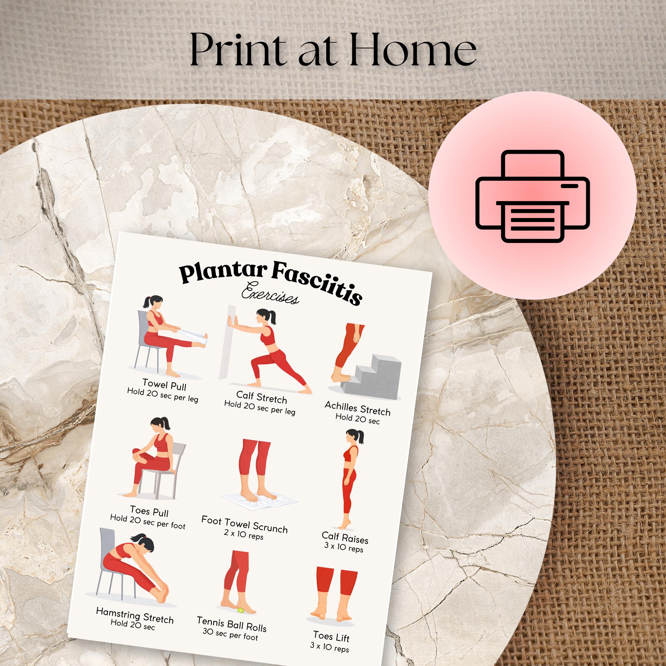 Plantar Fasciitis Exercises | Printable Foot and Heel Stretching ...
