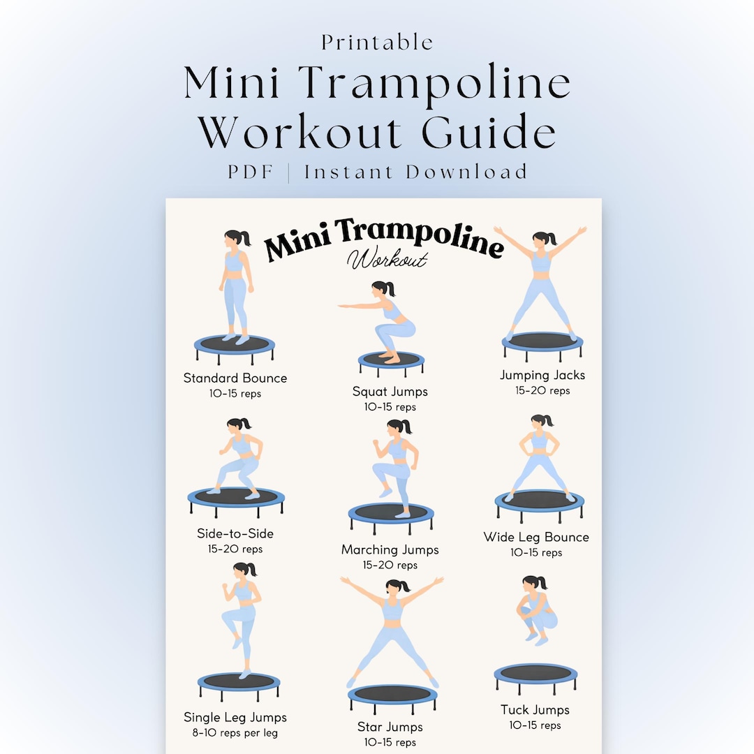Rebounding Routine Mini Trampoline Workout Poster | Printable Full Body Workout ...