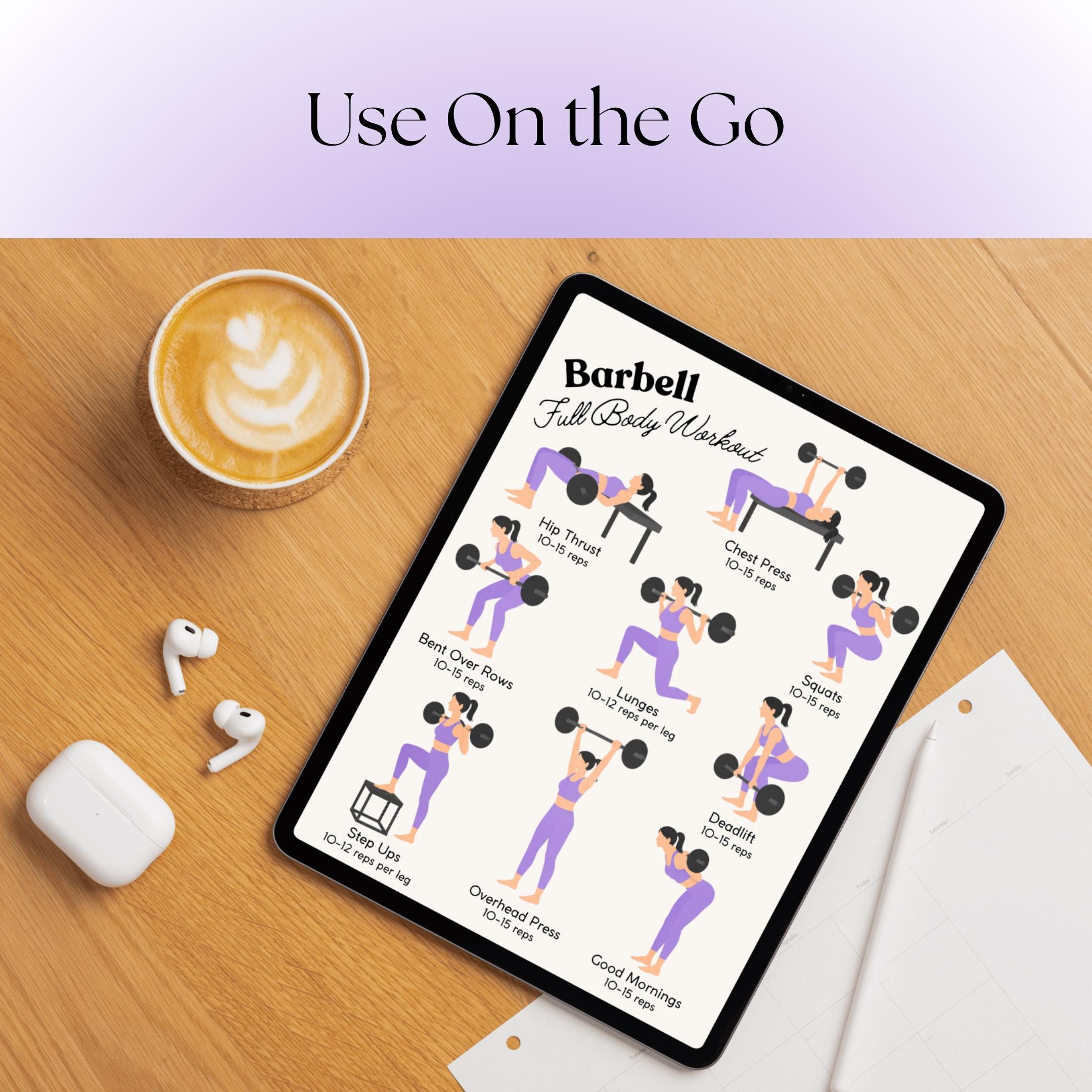 Barbell Exercise .pdf Barbell Full Body Workout for Women Printable | Lifting Exercise Chart ...
