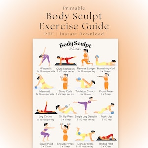Body Sculpt | Printable Workout | 55 Min | Full Body Workout | Circuit Training | Cross Training | HIIT Workout | Functional Training | PDF
