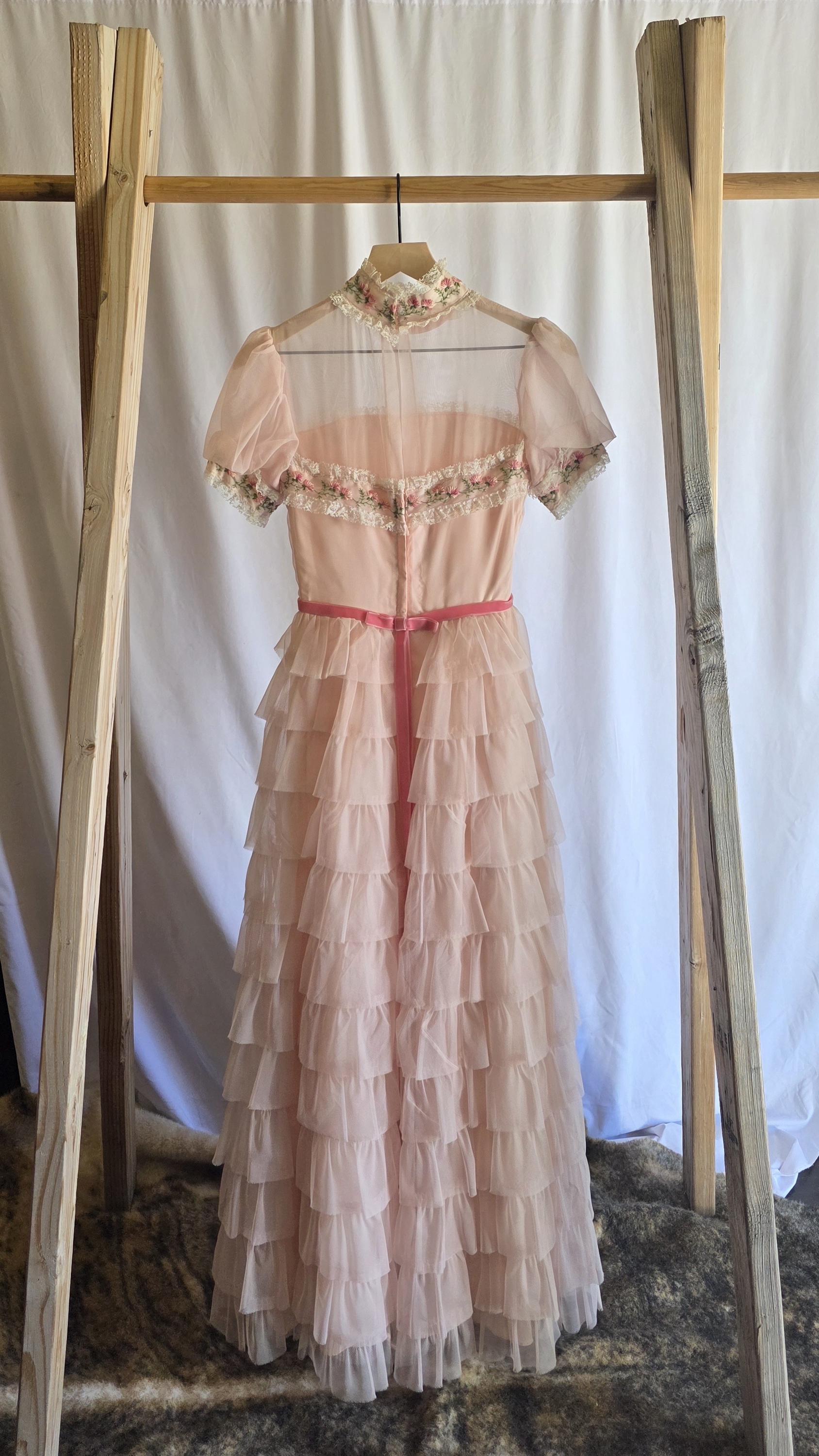 1950s Ruffle Gown - Etsy