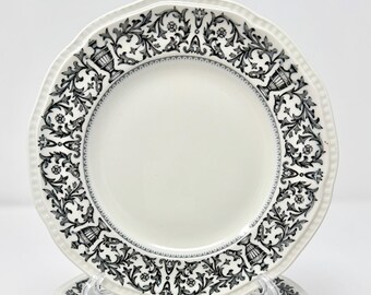 x1 Plato de aperitivo para ensalada Queen Anne Black KENSINGTON STAFFORDS Juego Ironstone MCM