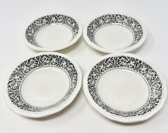 Juego de 4 cuencos para salsa de postre y frutas KENSINGTON STAFFORDS Ironstone, color negro Queen Anne, MCM