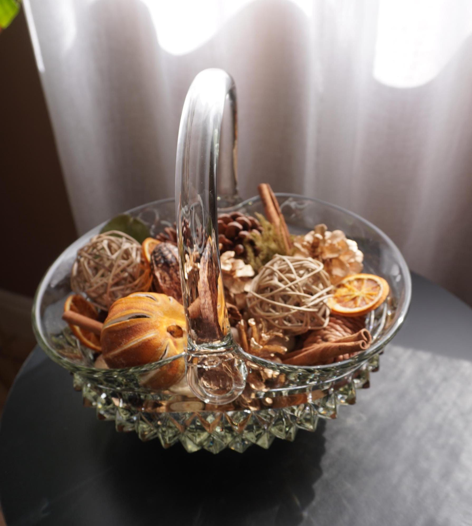 Indiana Glass Basket Diamond Point - Etsy