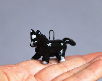 Pingente de cavalo de cerâmica personalizado: joia com retrato de animal de estimação equestre