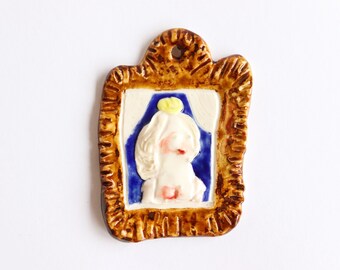 Busto de rainha feito à mão em porcelana: decoração real pequena