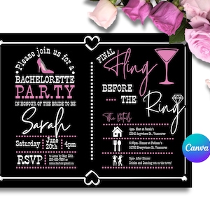 Final Fling Before the Ring Bachelorette Invitation | Editable Hen Party Itinerary (Digital Download )
