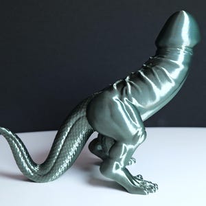 Sculpture de pénis de dinosaure – Décoration originale imprimée en 3D, couleur soie verte