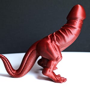 Sculpture de pénis de dinosaure – Décoration originale imprimée en 3D, couleur marbre rouge brique
